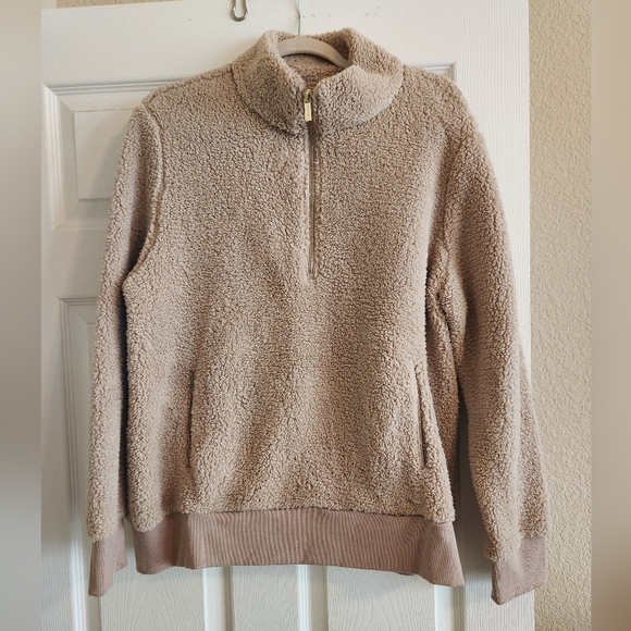 Calvin Klein Tan Sherpa Pullover Calvin Klein Sweater - Picture 1 of 8